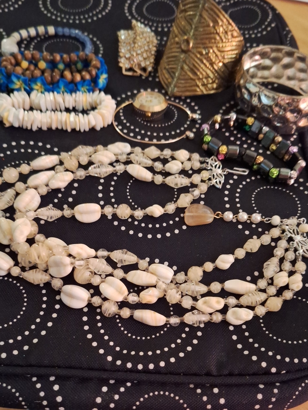 Handcrafted White Shell Multi-Strand Necklace - Unbranded